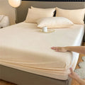 Axyaa Velvet Fitted Bed Sheet - Anti-Slip Mattress Cover Single King Queen Size