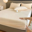 Axyaa Velvet Fitted Bed Sheet - Anti-Slip Mattress Cover Single King Queen Size