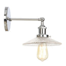 Axyaa Clear Glass LED Wall Light - Vintage Style Chrome Sconce for Indoor Bedroom