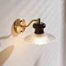 Axyaa Vintage Copper Arm LED Wall Light with Wood Handle for Living Room Bedroom
