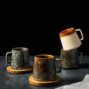 Axyaa Vintage Ceramic Mug, 350ml, Couple Handle Cup, Coffee Tea Cups