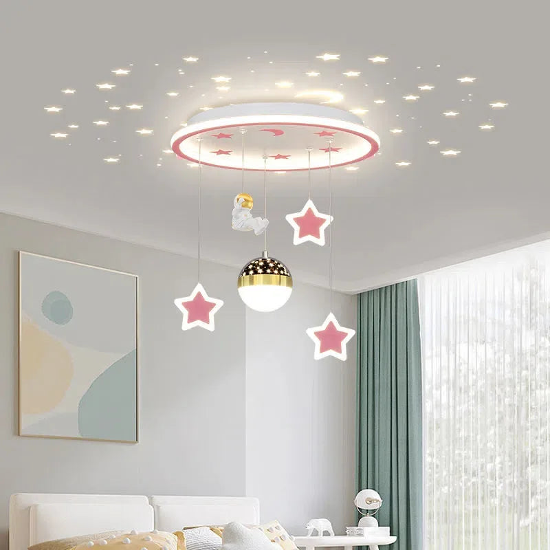 Axyaa Star Chandelier: Modern LED Kids Room Lighting Fixtures