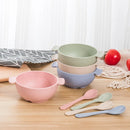 Axyaa Kids Wheat Straw Bowl and Spoon Set 8-Piece Multicolor Tableware