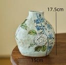 Blue White Ceramic Vase Set Axyaa Artistic Flower Vessels Hydroponic Dried Flower Vases