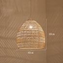 Axyaa Woven Rattan Pendant Light - Japanese Style Wooden Chandelier for Restaurant & Bedroom