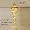 Axyaa Modern Crystal Chandelier for Villa Living Room Staircase Lighting