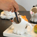 Axyaa Big Mouth Cat Ceramic Mug with Gift Box and Straw