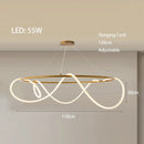 Axyaa Minimalist LED Neon Strip Ceiling Chandeliers in Black/Gold