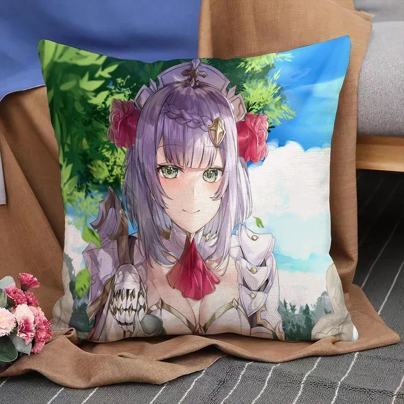 Genshin Impact Anime Pillowcase Cushion Cover 45x45 for Sofa - Axyaa