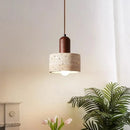 Axyaa Modern Wabi Sabi Travertine Droplight Yellow Marble Pendant Lamp for Dining Kitchen