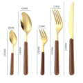 Axyaa Wooden Handle Stainless Steel Cutlery Set