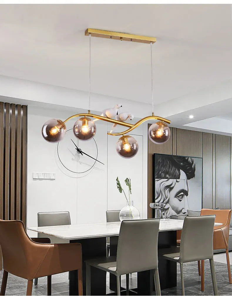 Axyaa White Bird Pendant Chandelier for Home Decor and Lighting