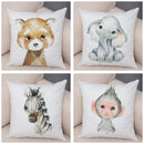 Axyaa Animal Cushion Cover - Cute, Watercolor, Sofa Decor Pillowcase