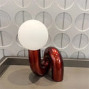 Axyaa Glass Ball Resin Table Lamp with Changeable G9 Bulb for Bedroom and Living Room