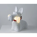 Axyaa Nordic Dog Table Lamp - Black Resin LED Desk Light