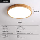 Axyaa Round Solid Wood LED Ceiling Lamp for Home Indoor Lighting