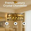 Luxury Gold Glass Chandelier by Axyaa: Elegant Modern Design for Dining & Bedroom