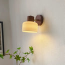 Axyaa LED Wall Light Cream Glass White Ceramic Bedside Lamp