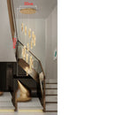 Axyaa Crystal Chandelier Stair Pendant Lamp Living Room Interior Lighting