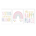 Rainbow Sisters Friends Nursery Wall Art Print for Axyaa Baby Girls Room