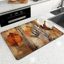 Axyaa Maple Anti-Skid Kitchen Mat: Absorbent, Quick Dry, Non-Slip Tray Pad