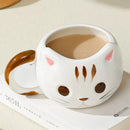 Axyaa Cartoon Cat Ceramic Cup with Spoon | Creative 430ml Coffee Milk Tea Mug