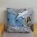 Axyaa Dolphin Ocean Pattern Cushion Cover for Kids Sofa & Home Decor