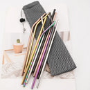 Axyaa Stainless Steel Straw Set with Bag - Eco-Friendly Reusable Bar Accessories