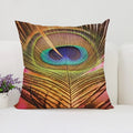 Axyaa Peacock Feathers Cushion Cover Set for Bed and Sofa