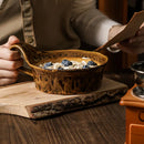 Axyaa Leopard Print Ceramic Salad Bowl Set