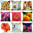 Axyaa Chrysanthemum Floral Polyester Cushion Cover Home Decor Pillowcase