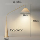 Axyaa Modern Hardwood Fishing Floor Lamp in Log Color