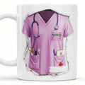 Axyaa Nurse Day Gift Ceramic Mug with Engraving - Premium Medical Motifs on White Cup