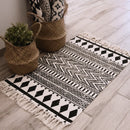 Axyaa Cotton Linen Tassel Rug Carpets for Home Decor - Boho Ethnic Anti-slip Floor Mat