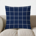 Blue & White Chevron Pattern Pillow Cover for Sofa, Bedroom, Car - Axyaa Brand