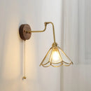 Axyaa Copper LED Wall Sconce, Amber Glass Ball, Adjustable Stair Light