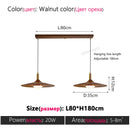 Axyaa Walnut UFO Chandelier: Modern Minimalist Pendant Lamp for Dining Room & Bedroom