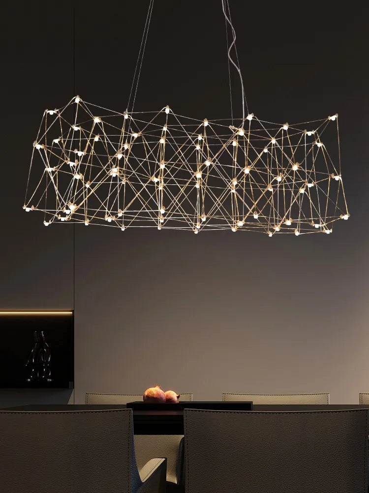 Axyaa Sky Star Long Bar Chandelier - Creative Luxury Design