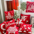 Axyaa Christmas Deer Snowflake Cushion Cover - Home Sofa Decor