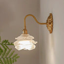 Axyaa Flower Design LED Wall Light Antique Gold Modern Bathroom Bedside Lamp