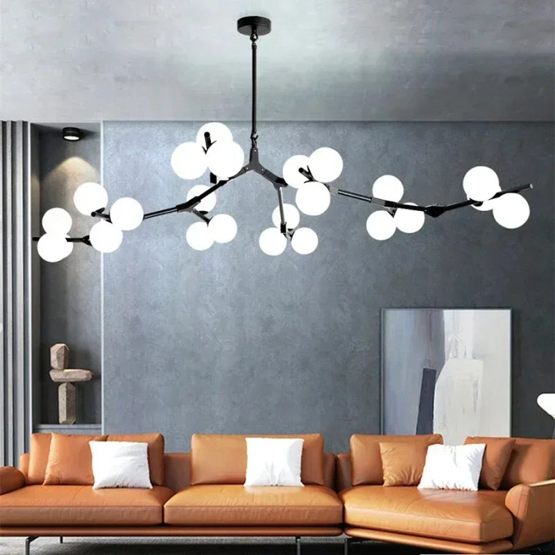 Axyaa Nordic Magic Bean Chandelier: Modern, Simple, LED Pendant Lamps for Home Decor.