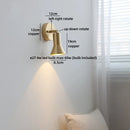 Modern Axyaa Bedside LED Wall Lamps, Swing Arm E27 Bulb, Gold Copper Finish
