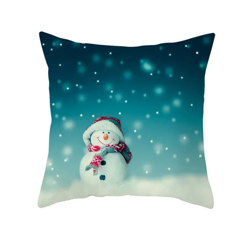 Snowman Pillow Cover Winter Home Decor Cushion Covers by Axyaa