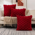 Geometric Gray Plush Pillow Covers for Couch Bed Sofa by Axyaa