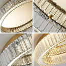 Axyaa Crystal Circle Ceiling Chandelier LED Light Fixture for Home Decor