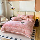 Axyaa High-End Jacquard Milk Fleece Winter 4-Piece Bed Set