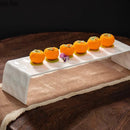 Axyaa Solid Color Ceramic Arch Bridge Plate for Sushi & Desserts