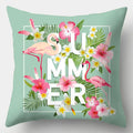 Axyaa Flamingo Sofa Pillow Cover 45cmX45cm Square Cushion Case Boho Style