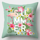 Axyaa Flamingo Sofa Pillow Cover 45cmX45cm Square Cushion Case Boho Style