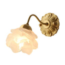 Axyaa Copper Flower Glass Wall Lamp: Vintage Chic Bedroom Lighting for American Living Spaces